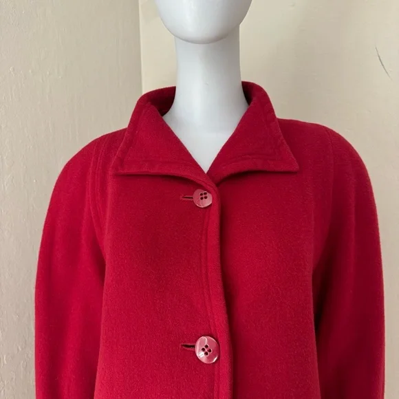 FLEURETTE Vintage 100% Camel Hair Red Swing Coat from I. Magnin